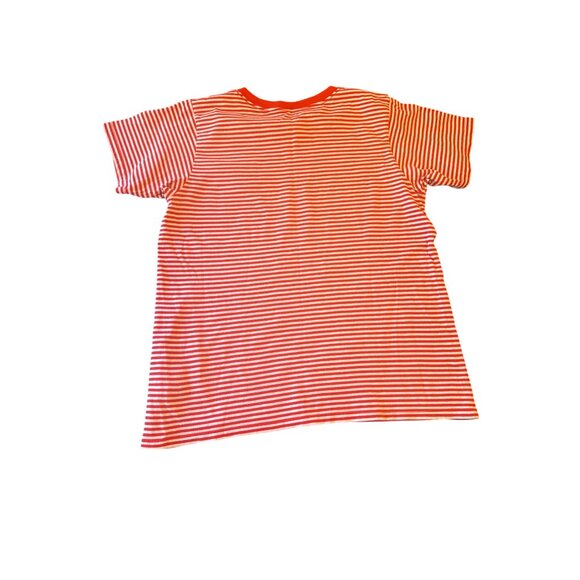 J.Crew M Red & White Striped Cotton T-Shirt With Lobster Patch Coastal Preppy - Picture 5 of 5